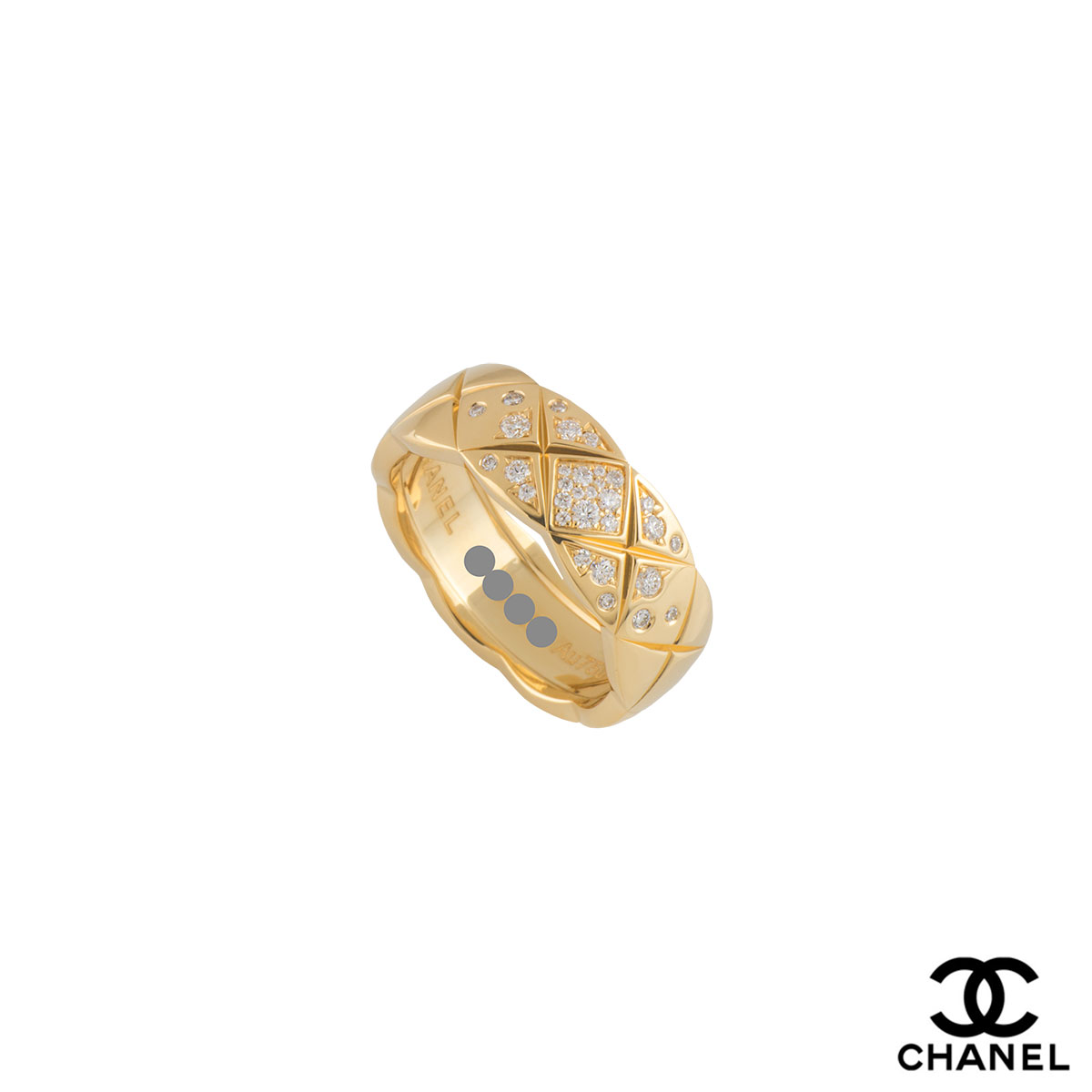 Chanel White Gold Coco Crush Ring J11871 Rich Diamonds